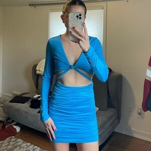 Teal White Fox Dress